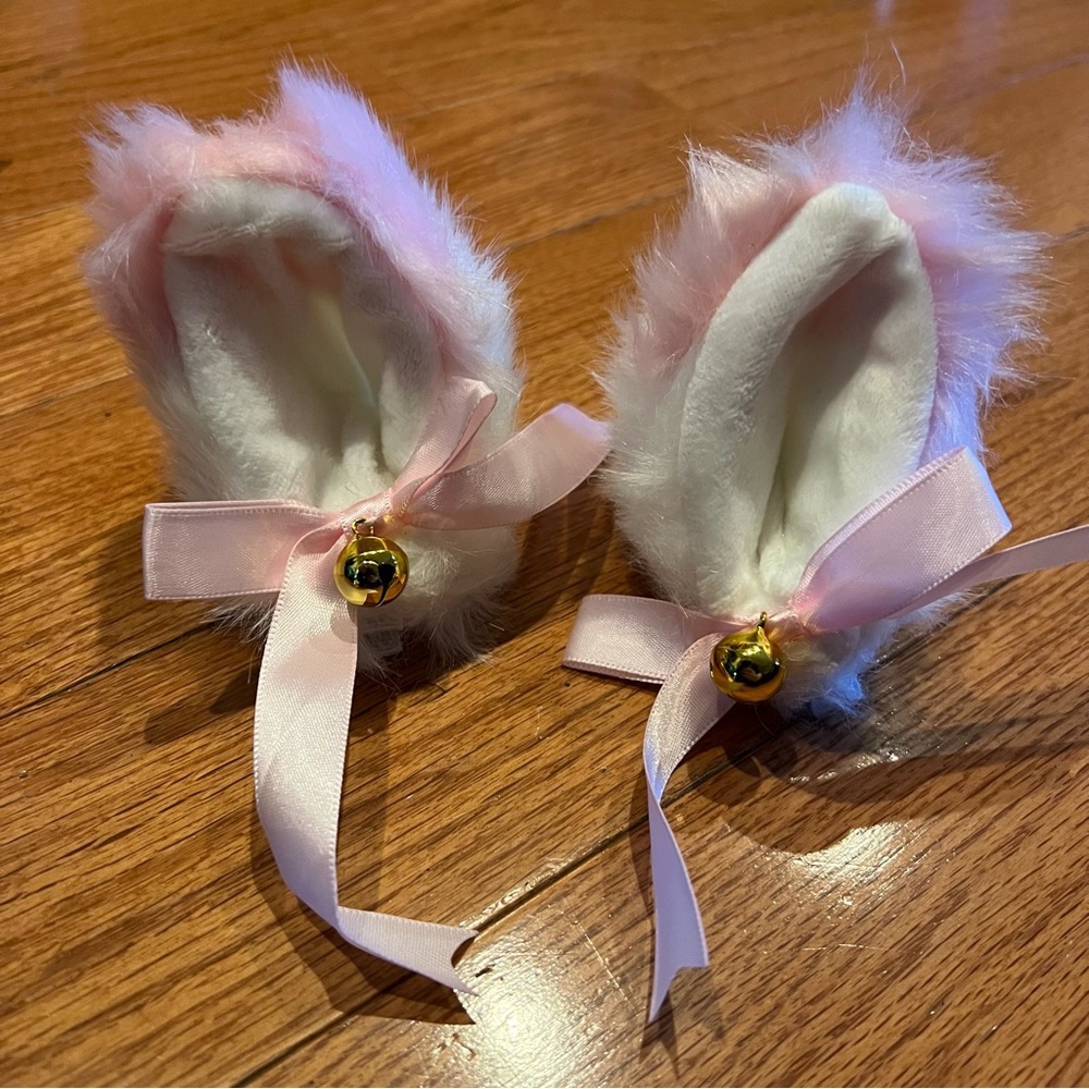 Hot Topic | Pink & White Kawaii Cat Ears Clips w/ Bows NWT One Size OS Costume